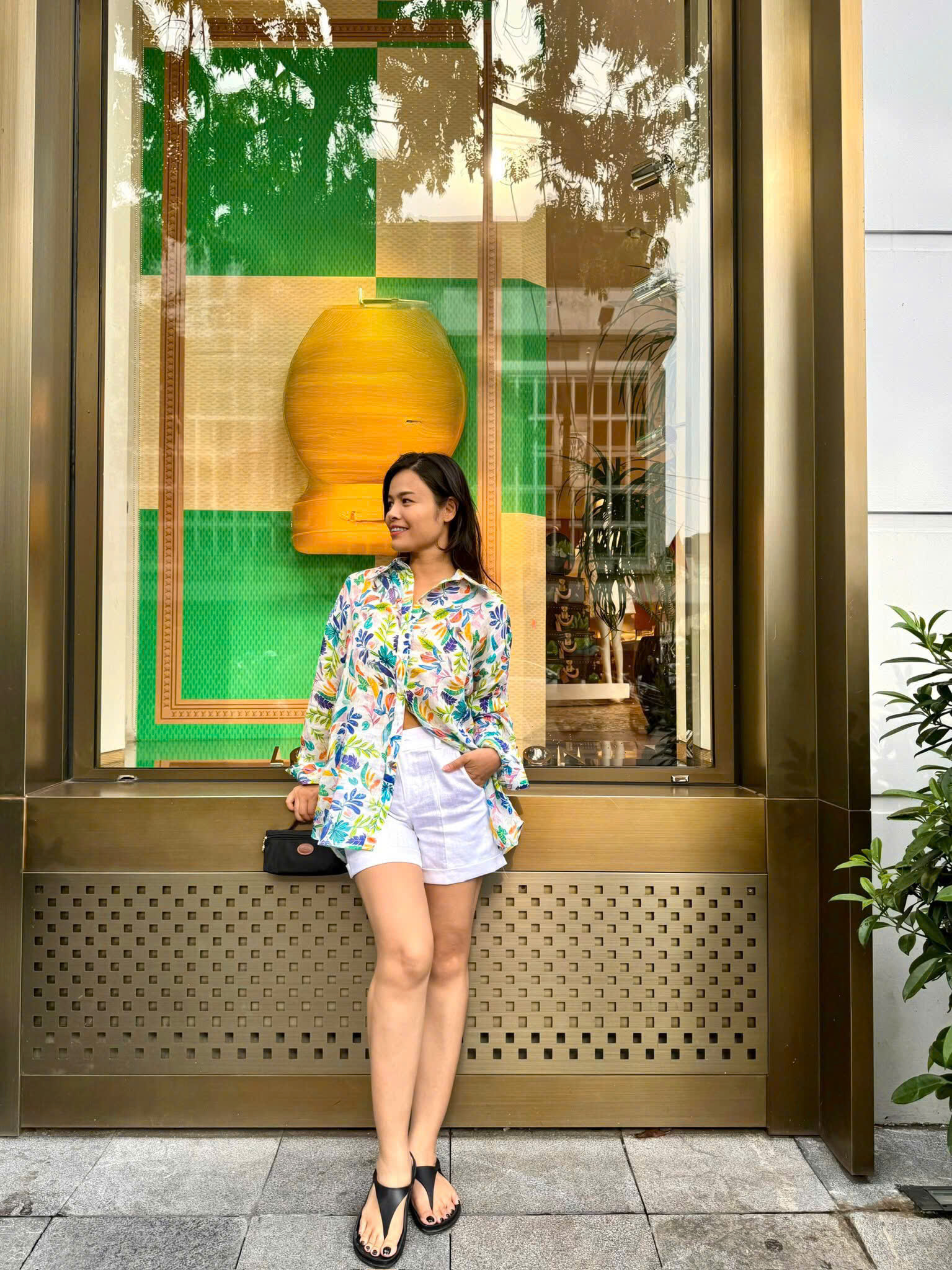 Áo Sơ Mi Oversized Linen Diệp Top175Floral thời trang thiết kế Hity
