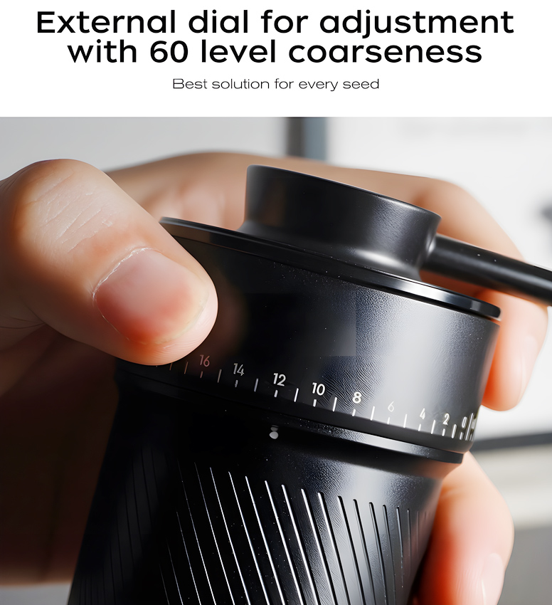 Máy xay hạt cà phê cầm tay kèm pin 60 cấp độ xay 2 trong 1 thương hiệu Mỹ HiBREW G4C - Dung lượng pin 980mAh - Hàng nhập khẩu