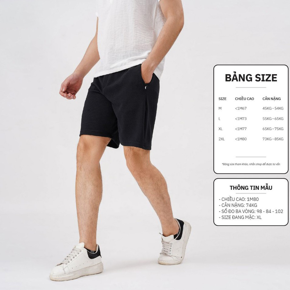 Quần short nam thể thao quần đùi nam đũi xốp co giãn cao cấp Micado
