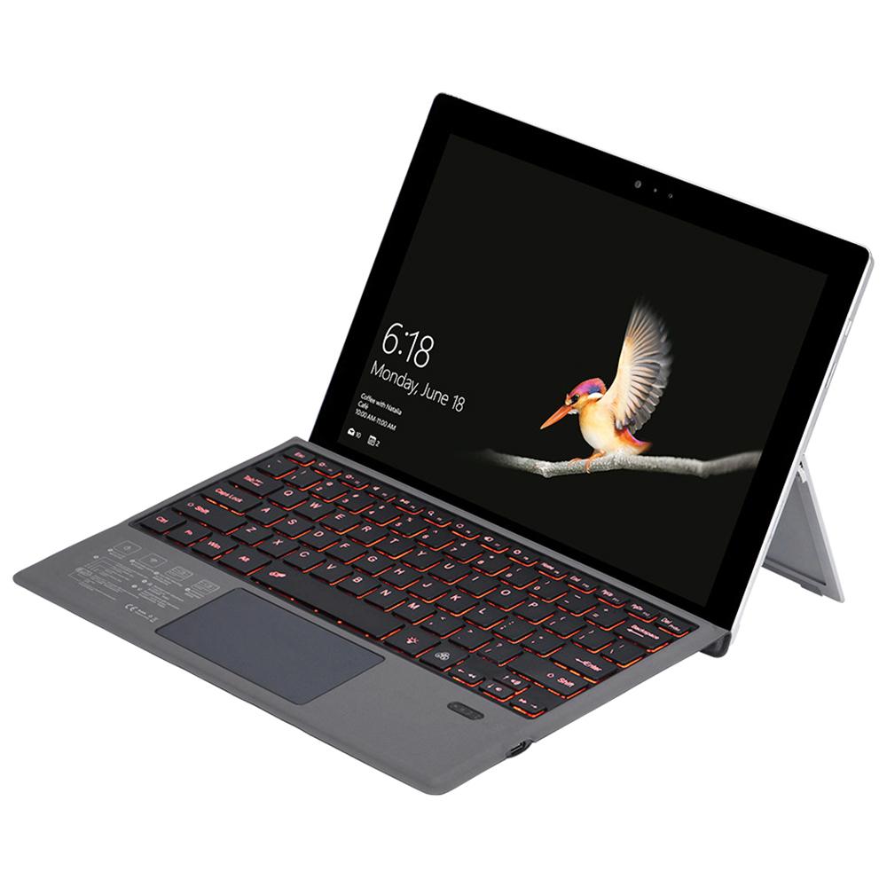 Wireless BT Keyboard Ultra-thin Backlight Tablet Keyboard with Large Size Touchpad Compatible with Surface Pro 3/4/5/6/7