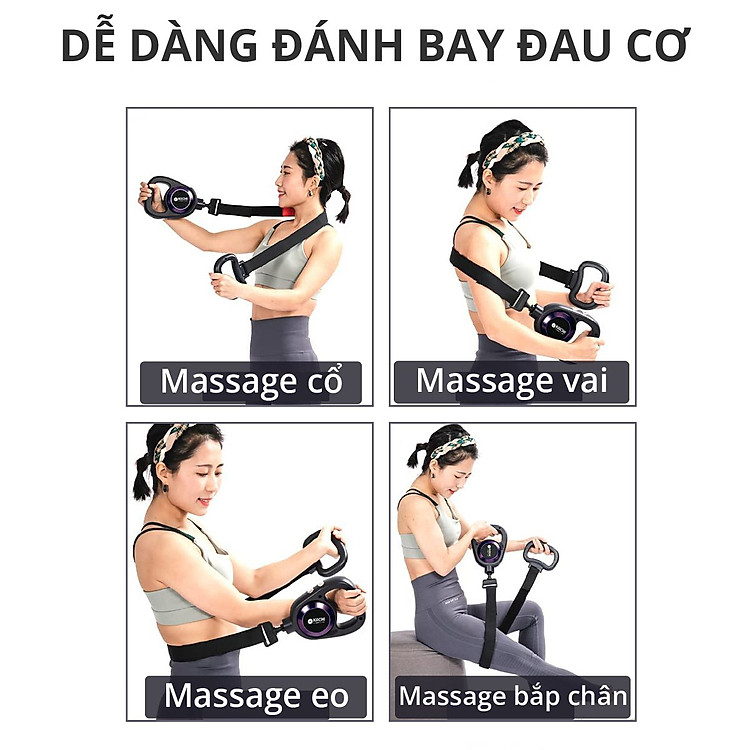 Súng massage Kachi MK353 Pro 6 đầu massage kèm đai rung