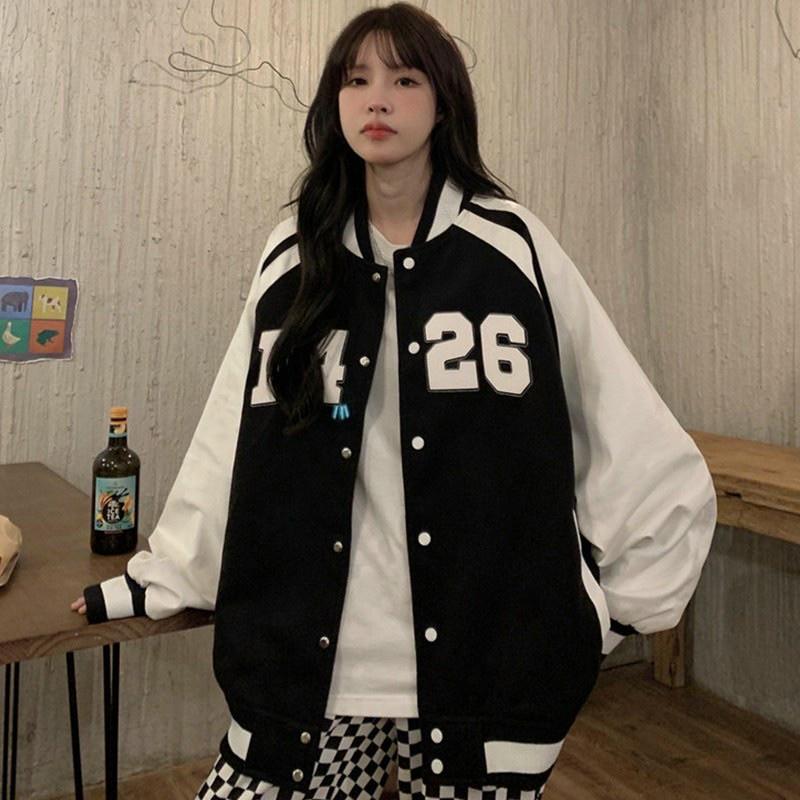 Áo khoác bomber nữ nam F426 chất da lộn Unisex, Áo khoác form rộng 2 lớp dày dặn SENAVA