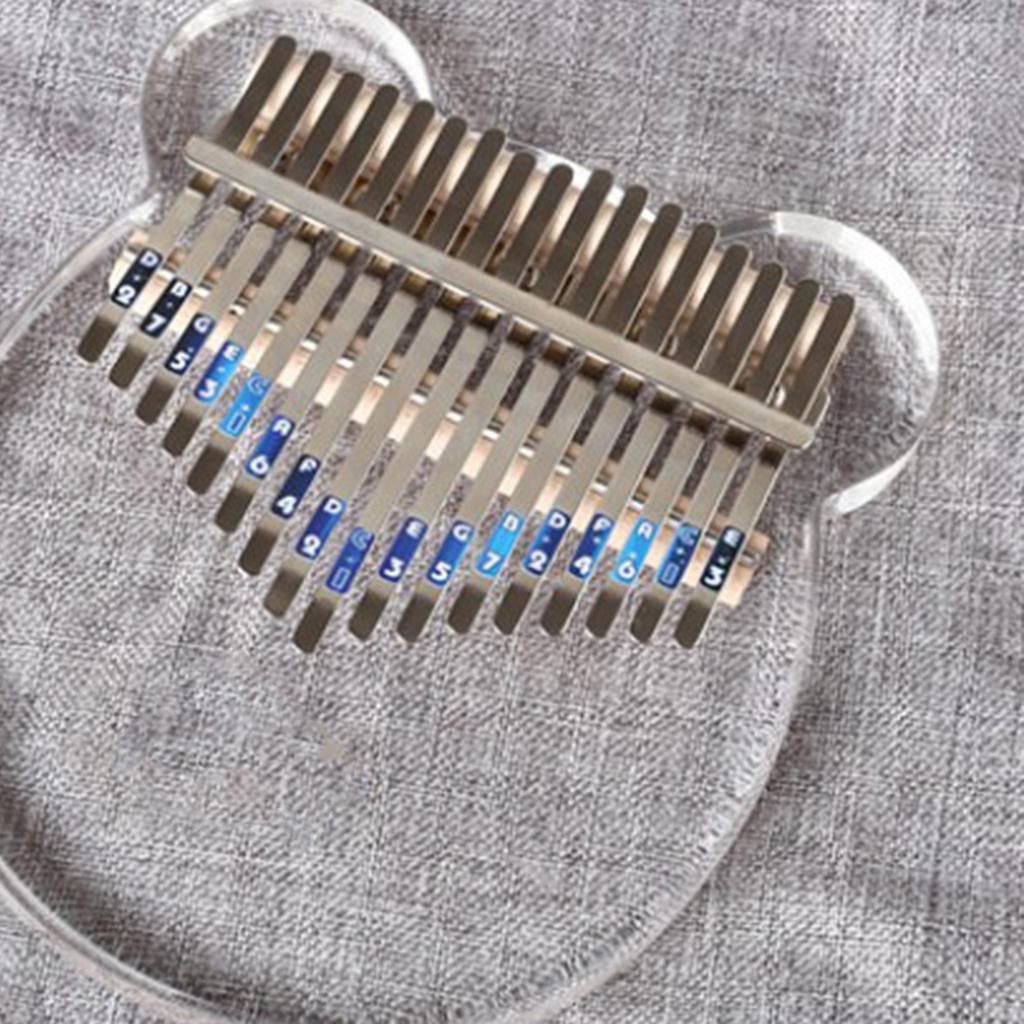 17 Keys Acrylic Clear Portable Finger Kalimba Thumb Piano With Case Stickers