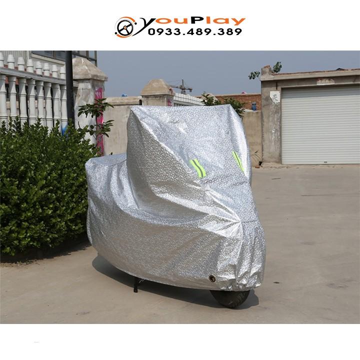 Bạt phủ xe máy chống mưa nắng, bụi bẩn, vải dù pha nilon chống thấm tuyệt đối, áo trùm cả xe