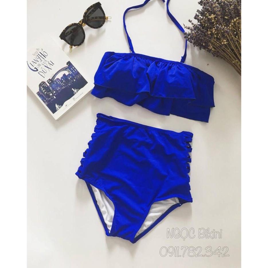 Bikini hai mảnh đẹp bèo đen 4 màu giá rẻ mặc đi biển ( Ảnh chụp thật)