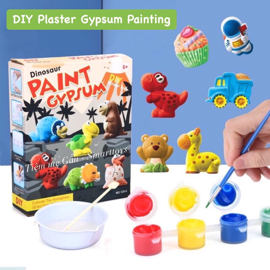 ĐỒ CHƠI TÔ TƯỢNG THẠCH CAO CHỦ ĐỀ ĐỘNG VẬT DIY ANIMALS PLASTIC GYPSUM PAINTING KÈM SẴN MÀU NƯỚC, CỌ VẼ