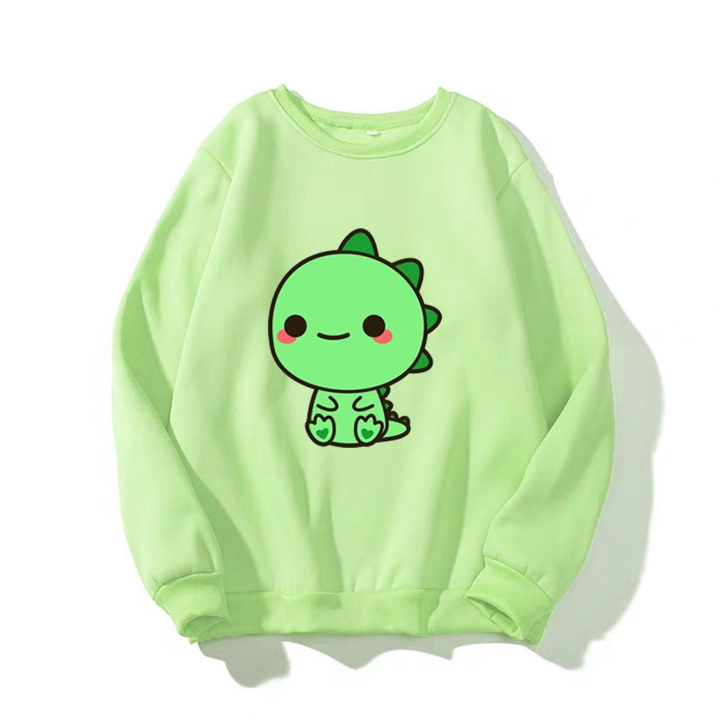 ÁO SWEATER IN KHỦNG LONG XANH