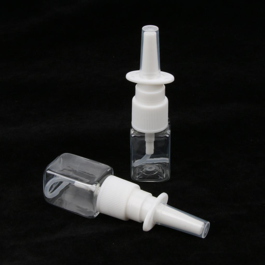 10pcs Plastic Empty Refillable Nasal Spray Bottles Fine Mist Vials 10ml Clear