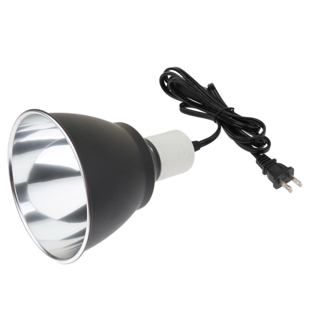 Dome Lamp Fixture for Reptiles Amphibians Poulty Heat Lamp UVA UVB Bulb Halogen Bulb & Habitat Lighting Holder 110-120V US Plug
