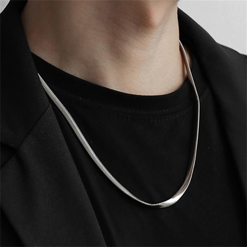 Dây Chuyền Xương Rắn Thép Titan, Thời Trang Và Tối Giản, Dành Cho Nam, Phụ Kiện Hip-Hop, Dây Chuyền