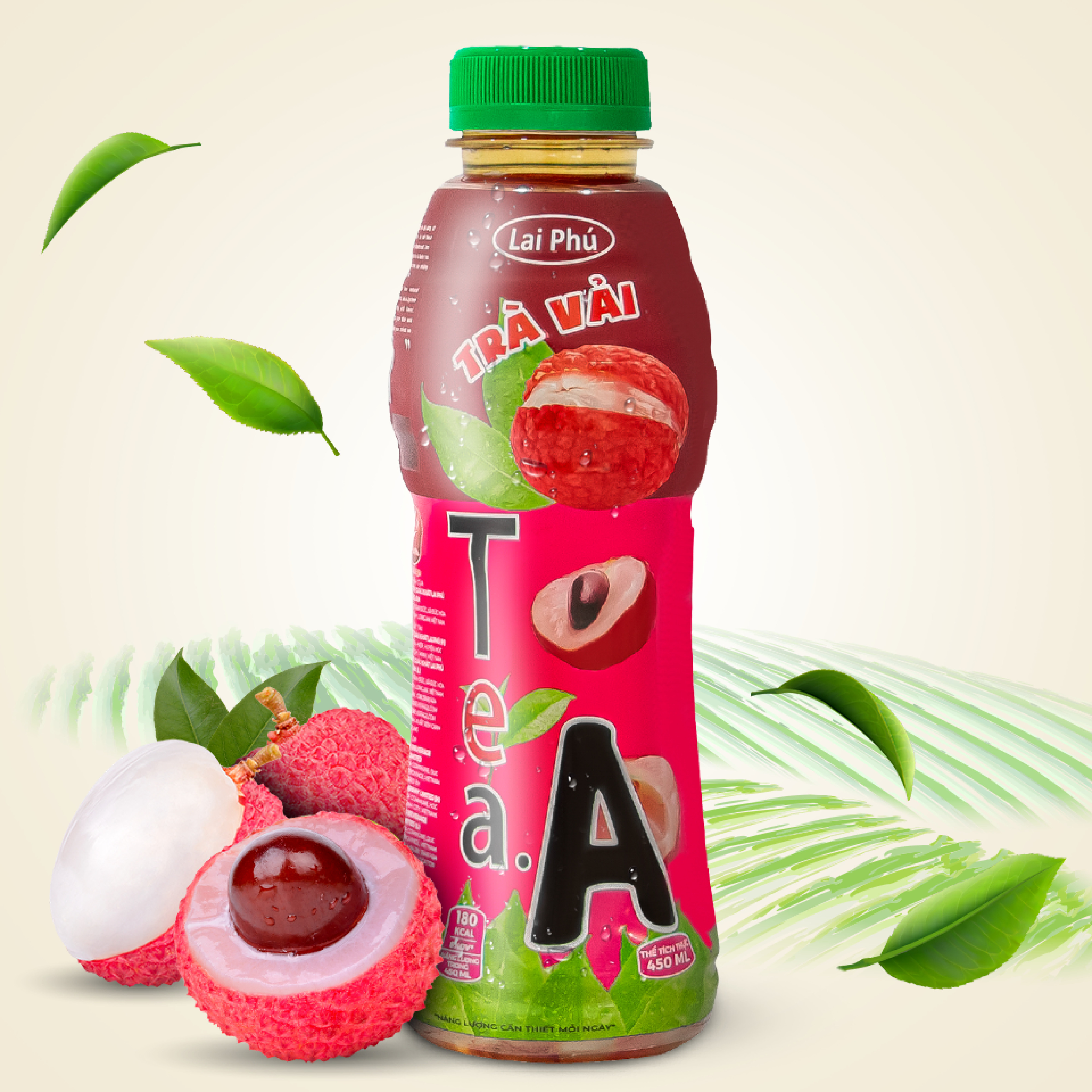 Trà Vải Tea A Chai 450ml - Thùng 24 Chai