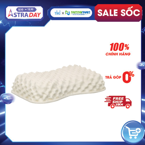 Gối 100% cao su thiên nhiên Honey Massage Vạn Thành 35x60x12cm độ đàn hồi cao nâng đỡ tốt.