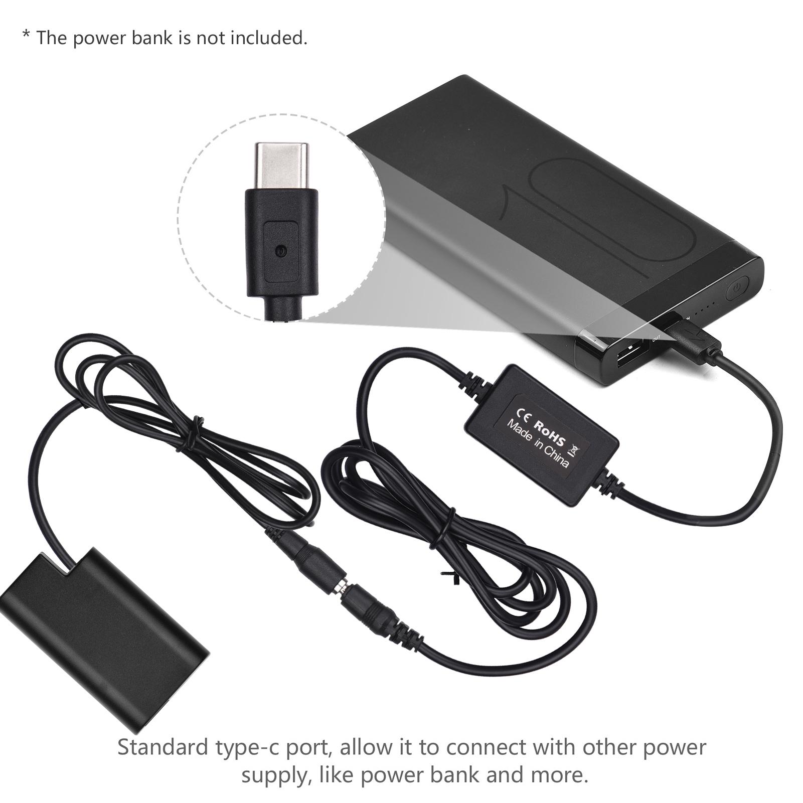 PD USB Type-C Cable to DMW-DCC16 Dummy Battery DC Coupler DMW-BLJ31 Replacement for Panasonic LUMIX S1 S1M S1R S1RM S1H