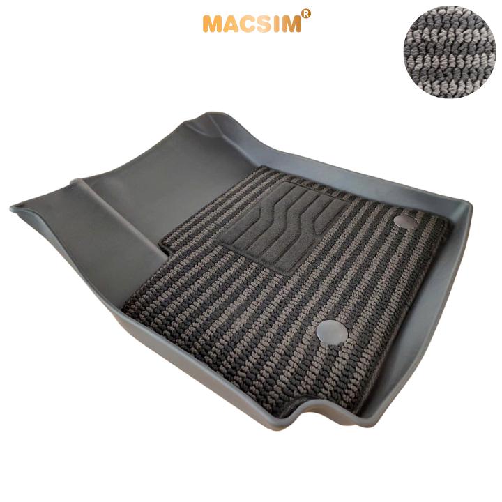 Thảm Lót Sàn 2 Lớp TPE Macsim Kia Sonet Chuẩn Form, Bền, Không Mùi (sd3 xám đen ct)