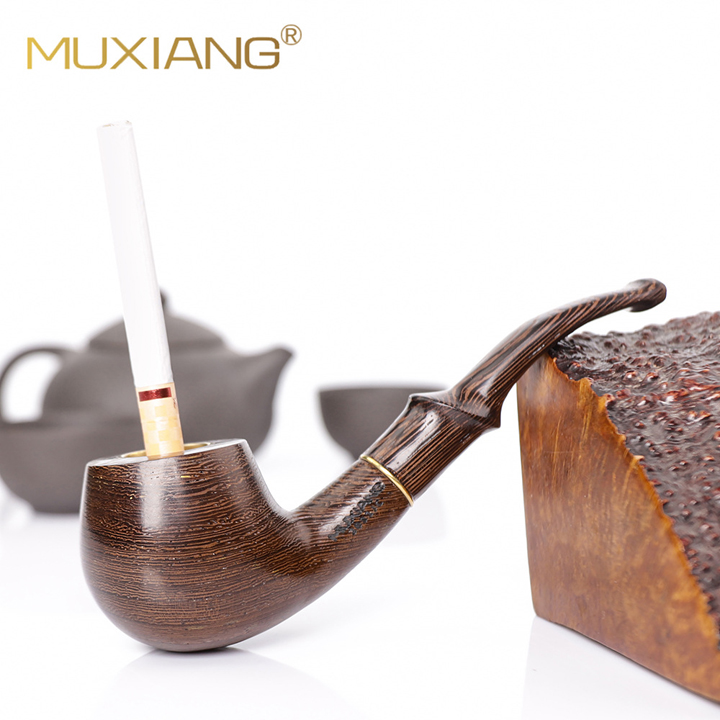 Tẩu thuốc gỗ muồng đen 2 trong 1 hút thuốc sợi và thuốc điếu AJ0018