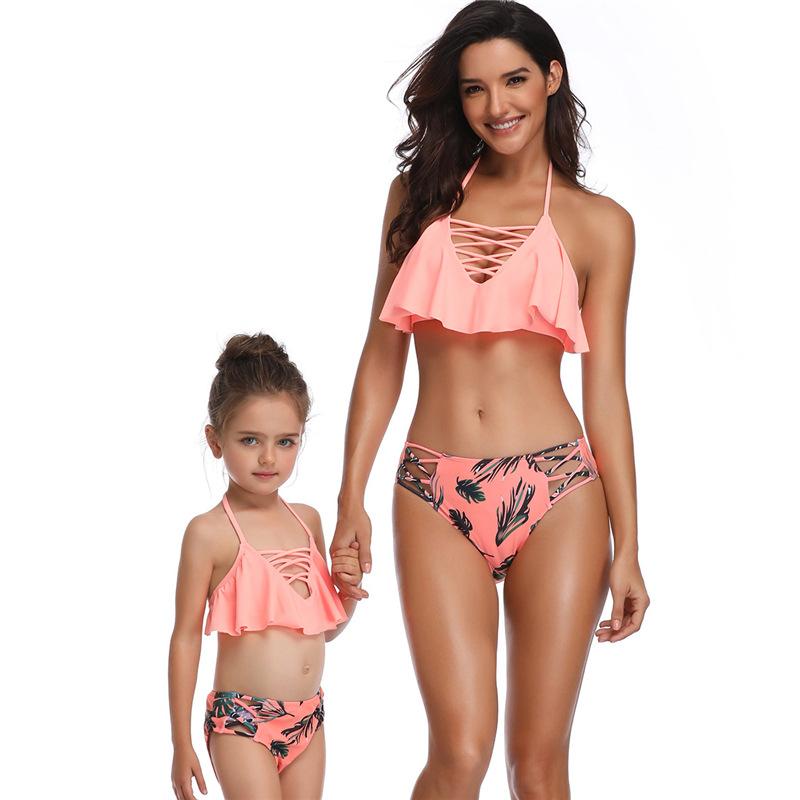 Biquini Infantil Phù Hợp Với Họ Đồ Bơi Nữ Đồ Bơi Trẻ Em Kid Cho Bé Bãi Biển Đồ Bơi Mẹ Cô Gái Đồ Bơi Bikini