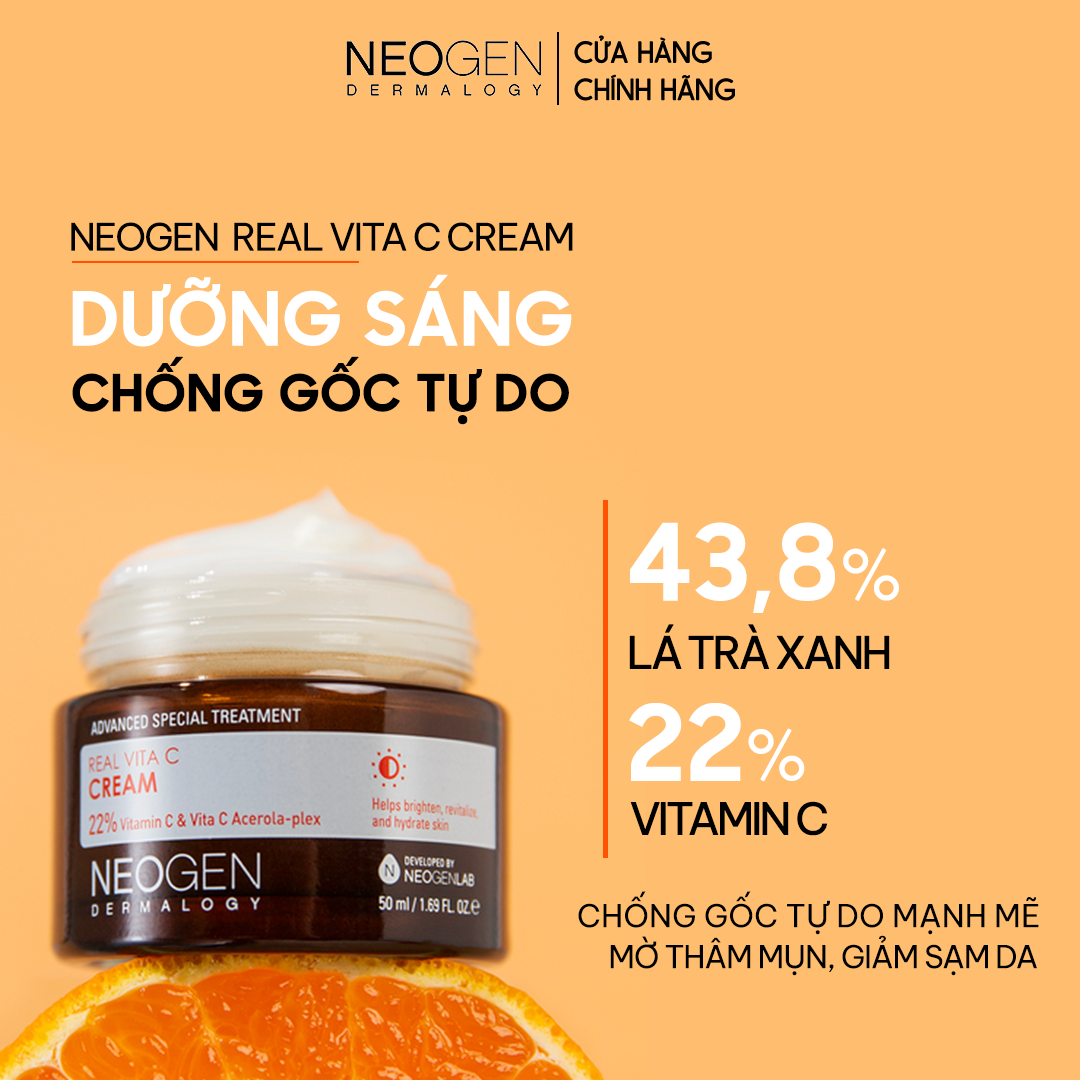 Kem Vitamin C Dưỡng Sáng, Mờ Thâm Mụn, Chống Gốc Tự Do Neogen Dermalogy Real Vita C Cream 50ml