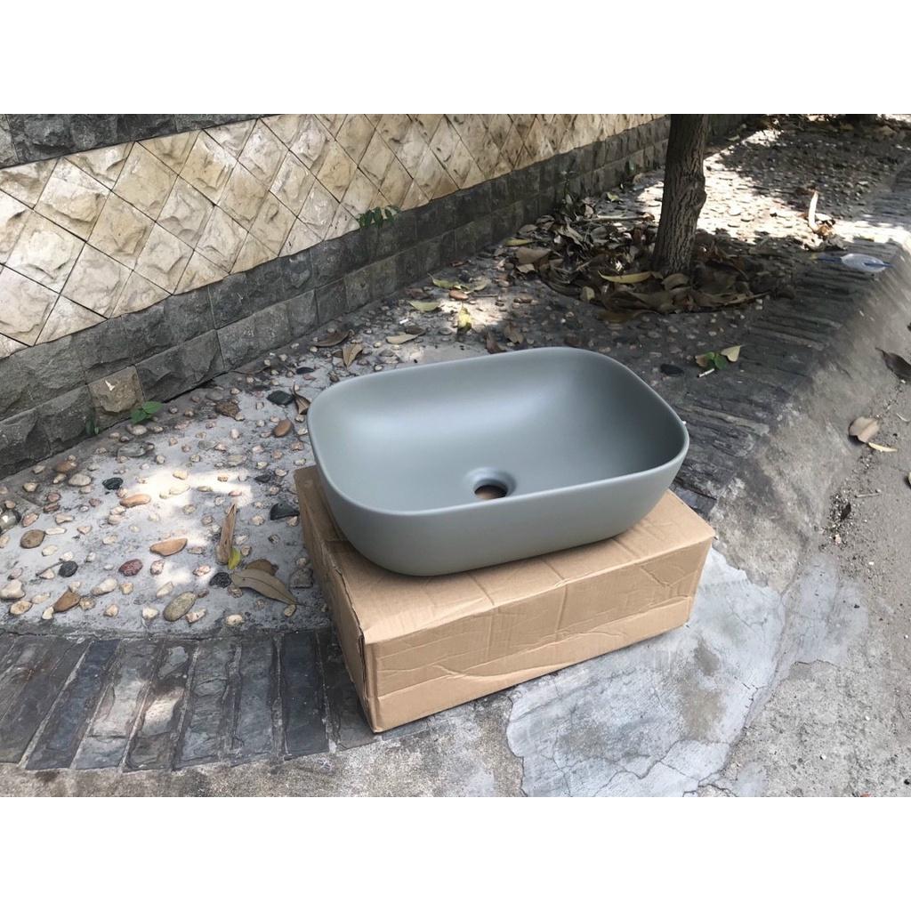 LAVABO GỐM SỨ MÀU XÁM