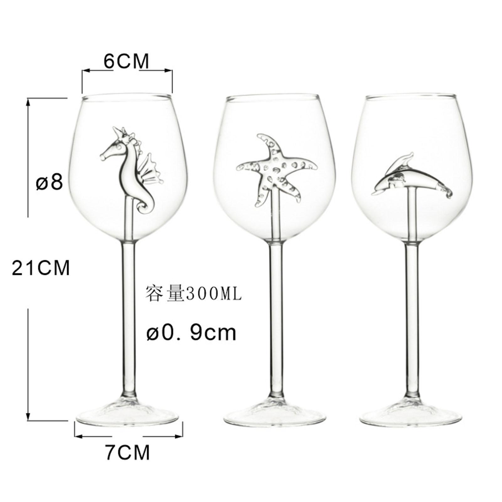 Creative Red Wine Glass 300ml High Borosilicate Glass Cup Goblet for Wedding Restaurant