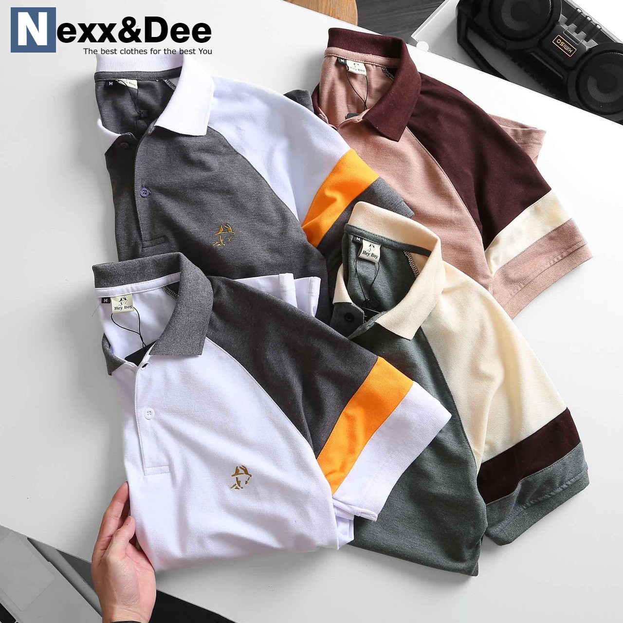 Áo thun POLO nam cá sấu kẻ sọc ngang TRẺ TRUNG có cổ bẻ cao cấp, PL17