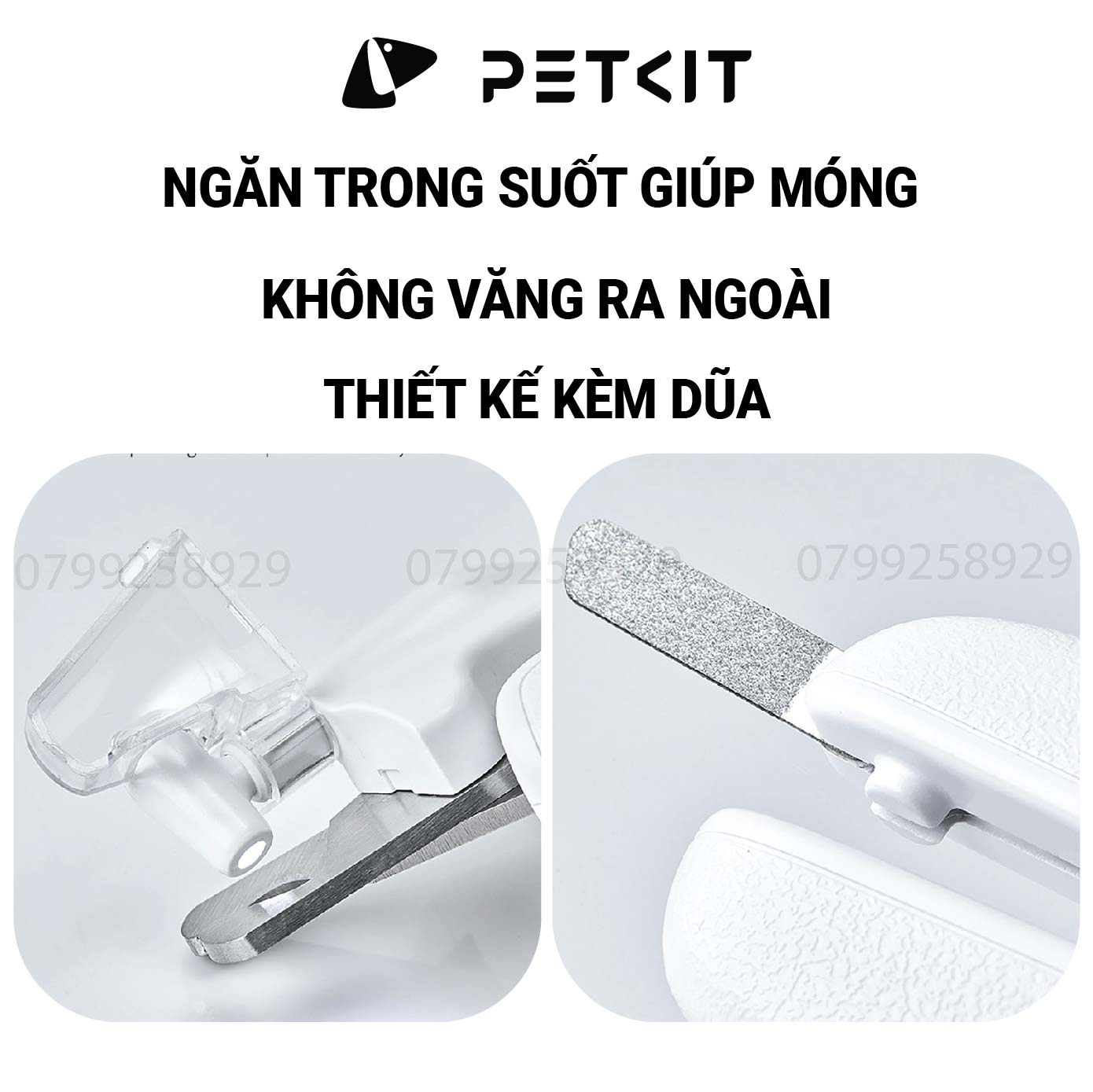 Bấm Móng Chó Mèo, Kìm Cắt Móng Thú Cưng Có Đèn LED PETKIT LED Pet Nail Clippers