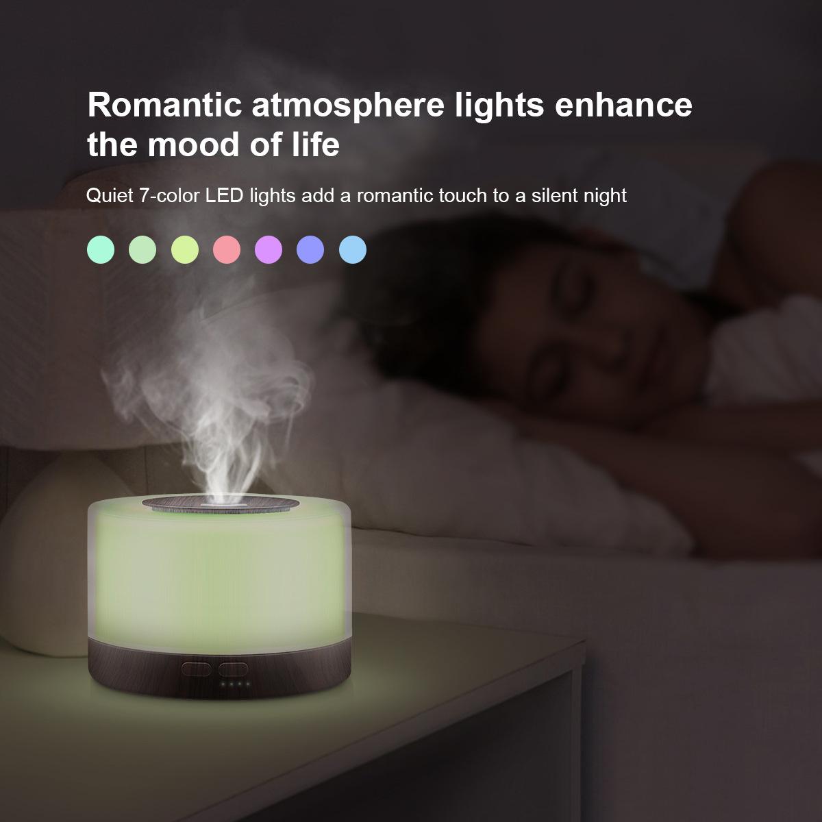 Mới Nhất Điện Máy Phun Sương Tạo Độ Ẩm Tinh Tinh Dầu Khuếch Tán Tinh Dầu Siêu Âm Thanh Vân Gỗ Máy Tạo Độ Ẩm Không Khí USB Mini Phun Sương Tạo Đèn LED Nhà