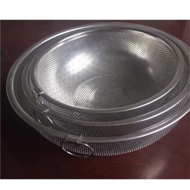 Bộ 2 rổ inox siêu bền đẹp 28.5 cm + 31.5 cm