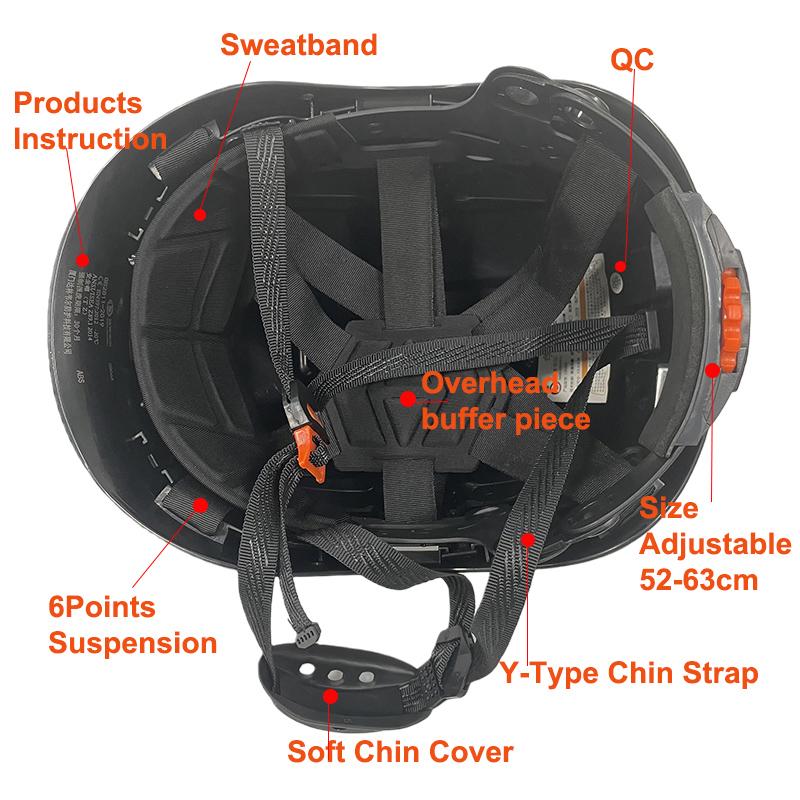 Darlingwell Carbon Fiber Color CR06X Safety Helmet With Goggles Led Light CE ABS HardHat Visor ANSI Industrial Work