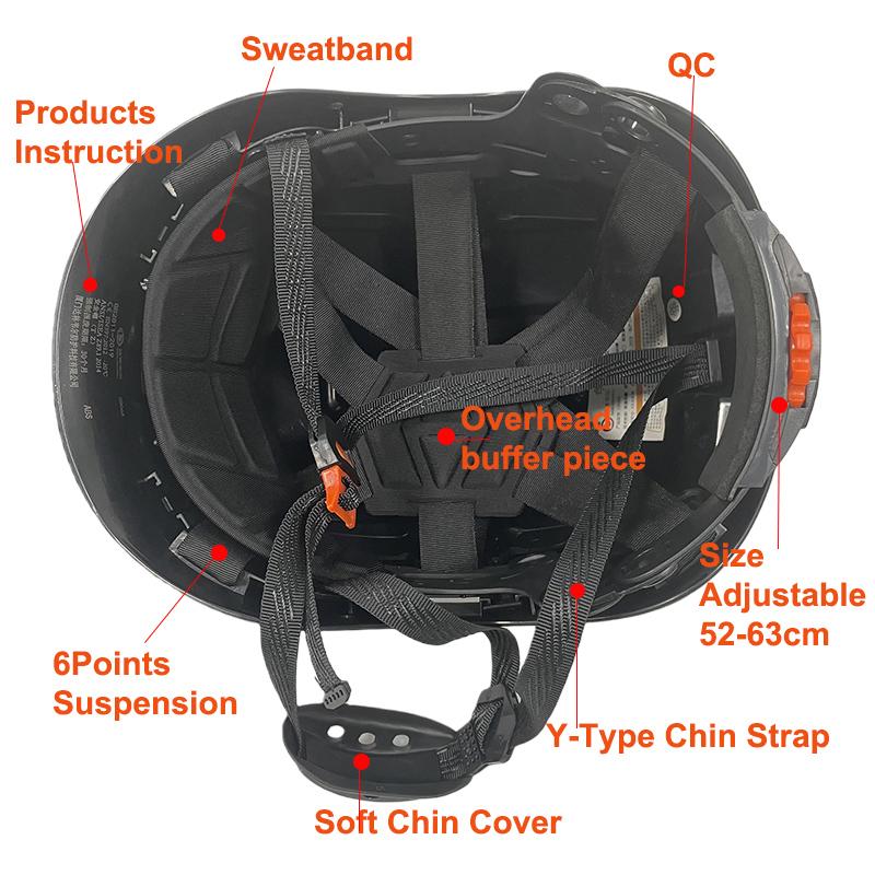 Construction Safety Helmet With Light CE ABS HardHat Aloft Work ANSI Industrial Work At Night Protection