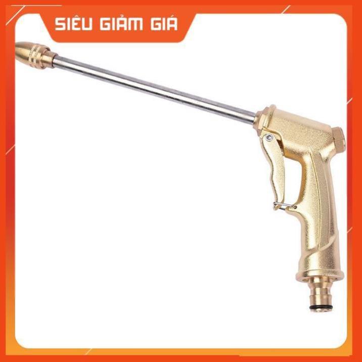 Bộ dây vòi xịt nước rửa xe, tưới cây . tăng áp 3 lần, loại 20m 206701-3 đầu đồng,cút+ tặng đai