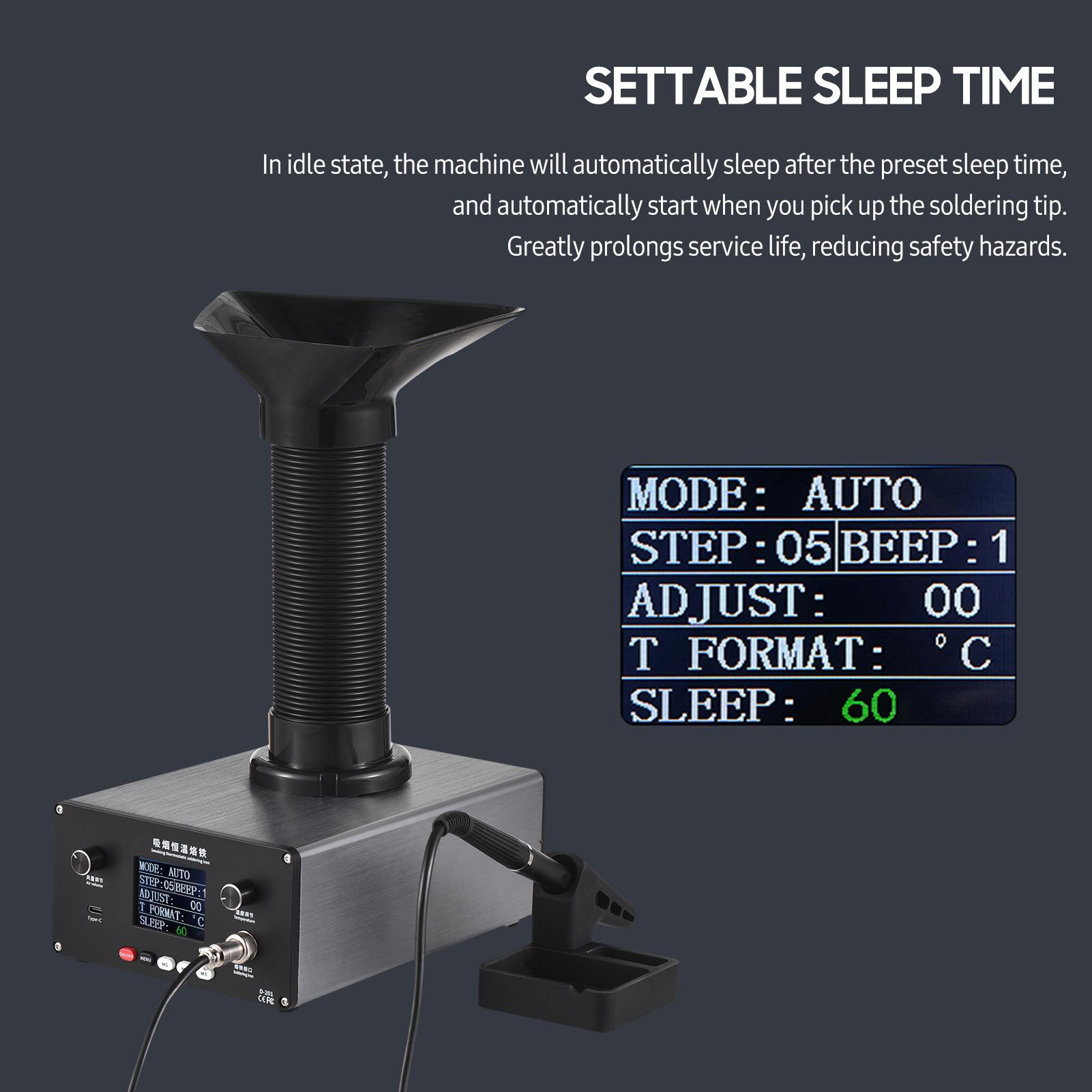 150W Thermostatic Soldering Station Kit Fume Extractor Filter Electric Digital Soldering Iron with 0-450℃ Quick Heating Telescopic Smoke Exhaust Pipe LED Light USB Output for PCB Electronics Repair