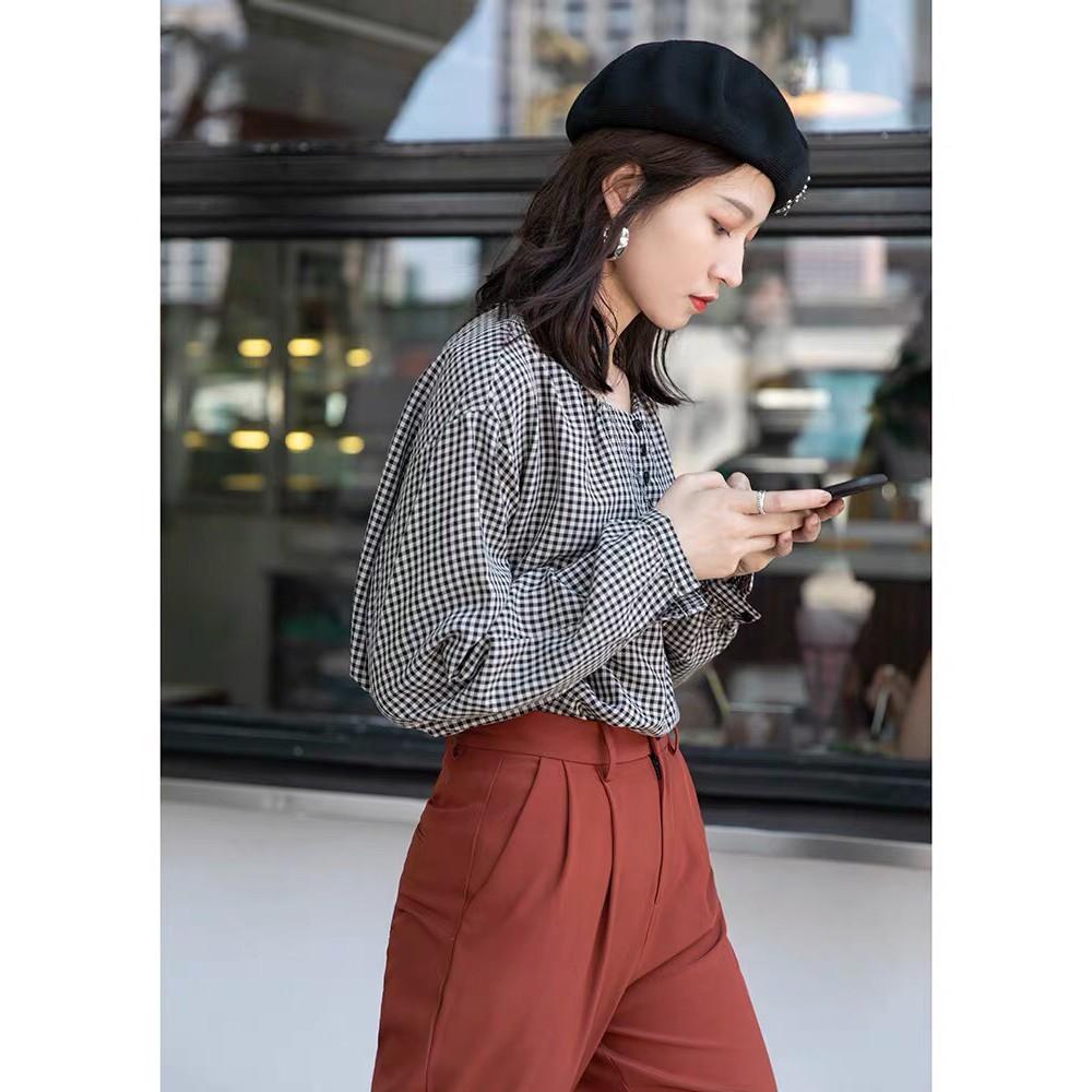 Áo sơ mi caro nữ thời trang