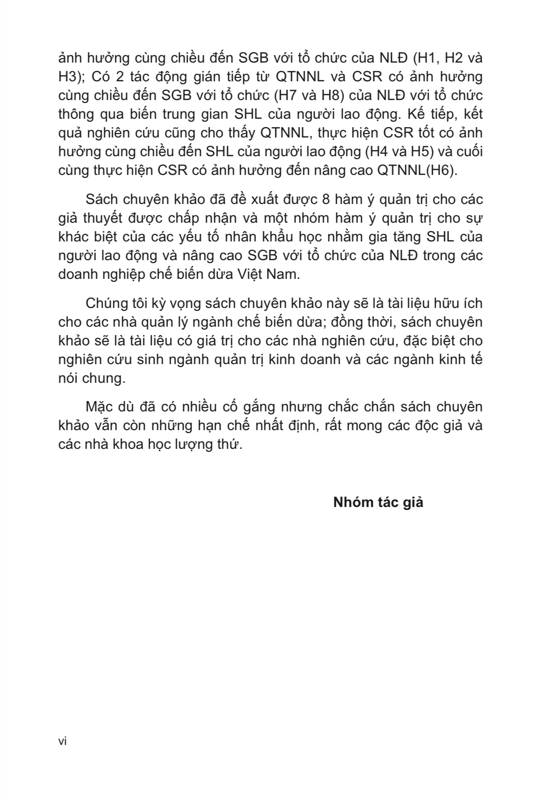 Ảnh Hưởng Của Quản Trị Nguồn Nhân Lực, Trách Nhiệm Xã Hội Đến Sự Hài Lòng Và Gắn Bó Của Người Lao Động Với Tổ Chức Tại Các Doanh Nghiệp Chế Biến Dừa Việt Nam - Sách Chuyên Khảo