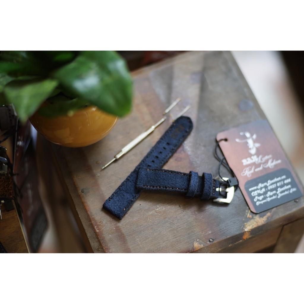 DÂY ĐỒNG HỒ APPLE WATCH DA BÒ LỘN XANH NAVY - ĐỦ SIZE - CHÍNH HÃNG RAM LEATHER