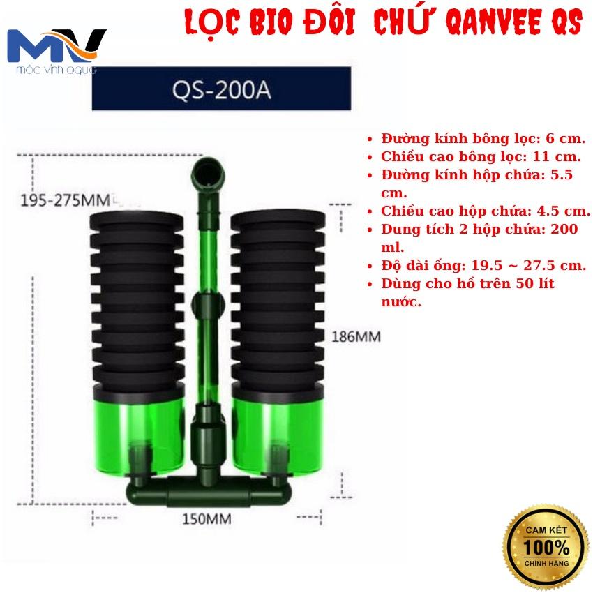 LỌC BIO ĐÔI QANVEE QS-100A & QS-200A | CỬA HÀNG CÁ CẢNH VÀ THIẾT BỊ LỌC NƯỚC HỒ CÁ MỘC VINH AQUA
