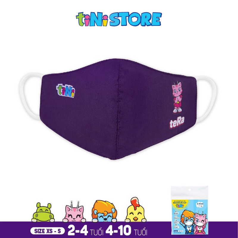 Khẩu trang vải sợi tre kháng khuẩn 3 lớp_size XS (2-4 tuổi)_Pack 1_ màu Purple