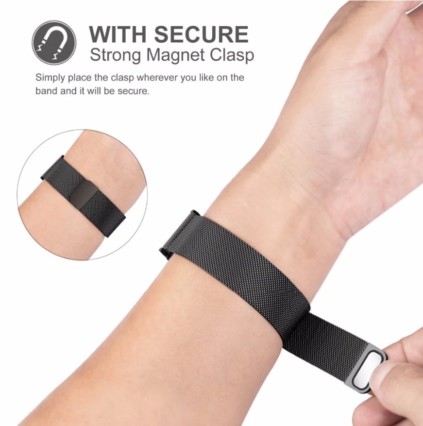 Dây đeo đồng hồ dành cho đồng hồ thông minh Amazfit GTS / GTS 2/ GTS 2e / Bip U / Bip S - Dây đeo inox nam châm 20mm - Hàng chính hãng