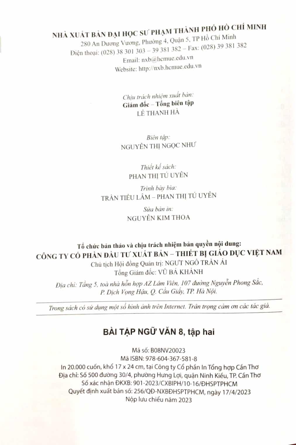 Bài Tập Ngữ Văn 8 - Tập 2