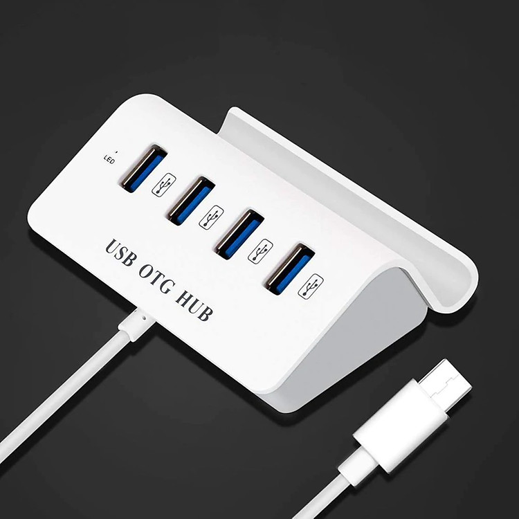 Hub OTG Chia 4 Cổng USB Đầu Type C Có Giá Đỡ Điện Thoại