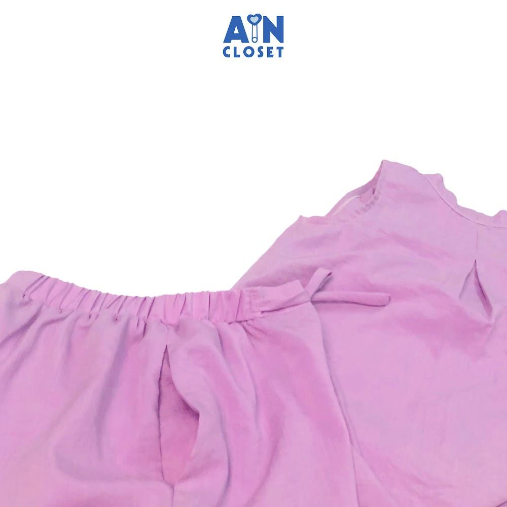 Bộ quần áo lửng cho mẹ Tím Lavender đũi xước - AICDMEQ5RT5K - AIN Closet