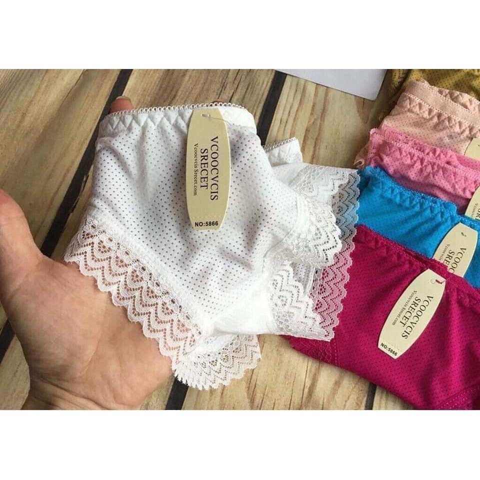 Combo 10 Quần lót nữ su thông hơi viền ren mịn mát - Bơ Chip