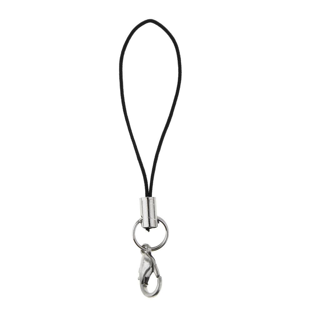 3-5pack 20pcs DIY Mobile Cellphone Keychain Lanyard Charms DIY Rope Black