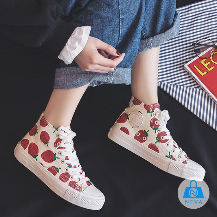 Sneaker Cho nữ hình dâu tây cao cổ siêu hot NEVA2527