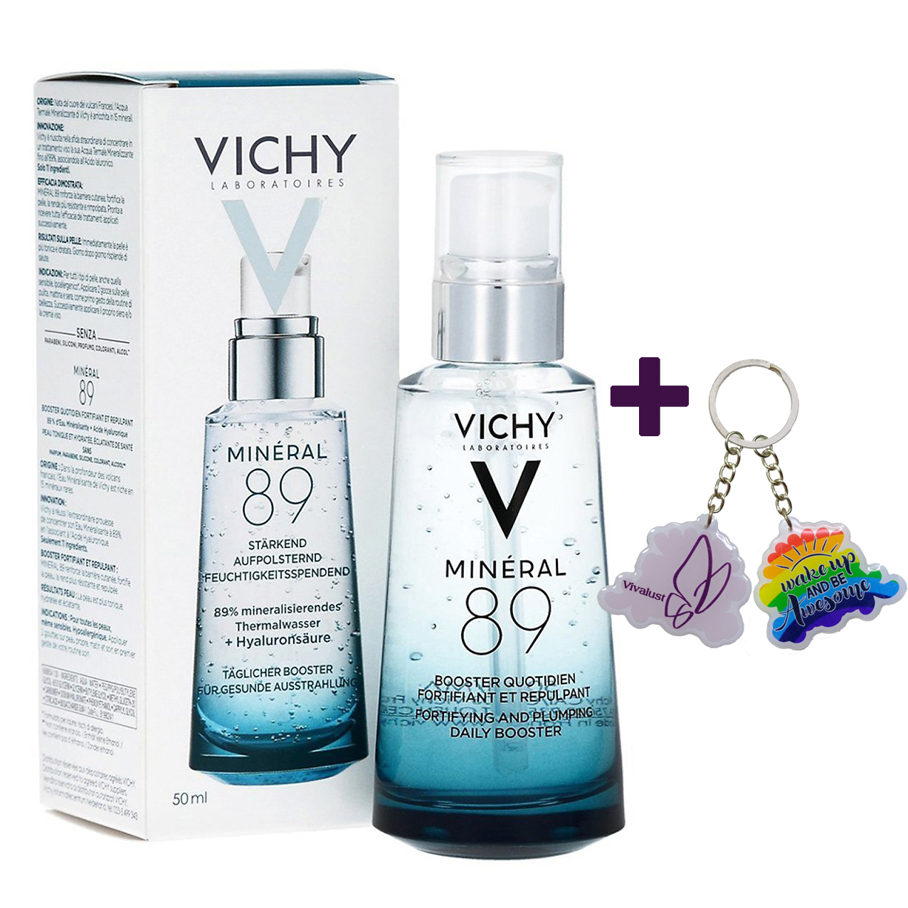 Dưỡng Chất Khoáng Cô Đặc Giúp Phục Hồi Và Bảo Vệ Da VICHY Minéral 89 (50ml) - TẶNG MÓC KHÓA