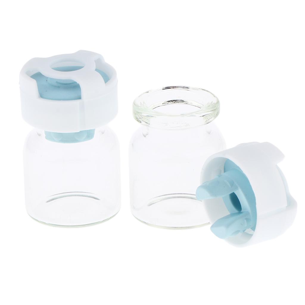 Pack 20pcs Clear Empty Glass Bottles Refillable Vials Containers Sample Makeup Container for Powder Liquid