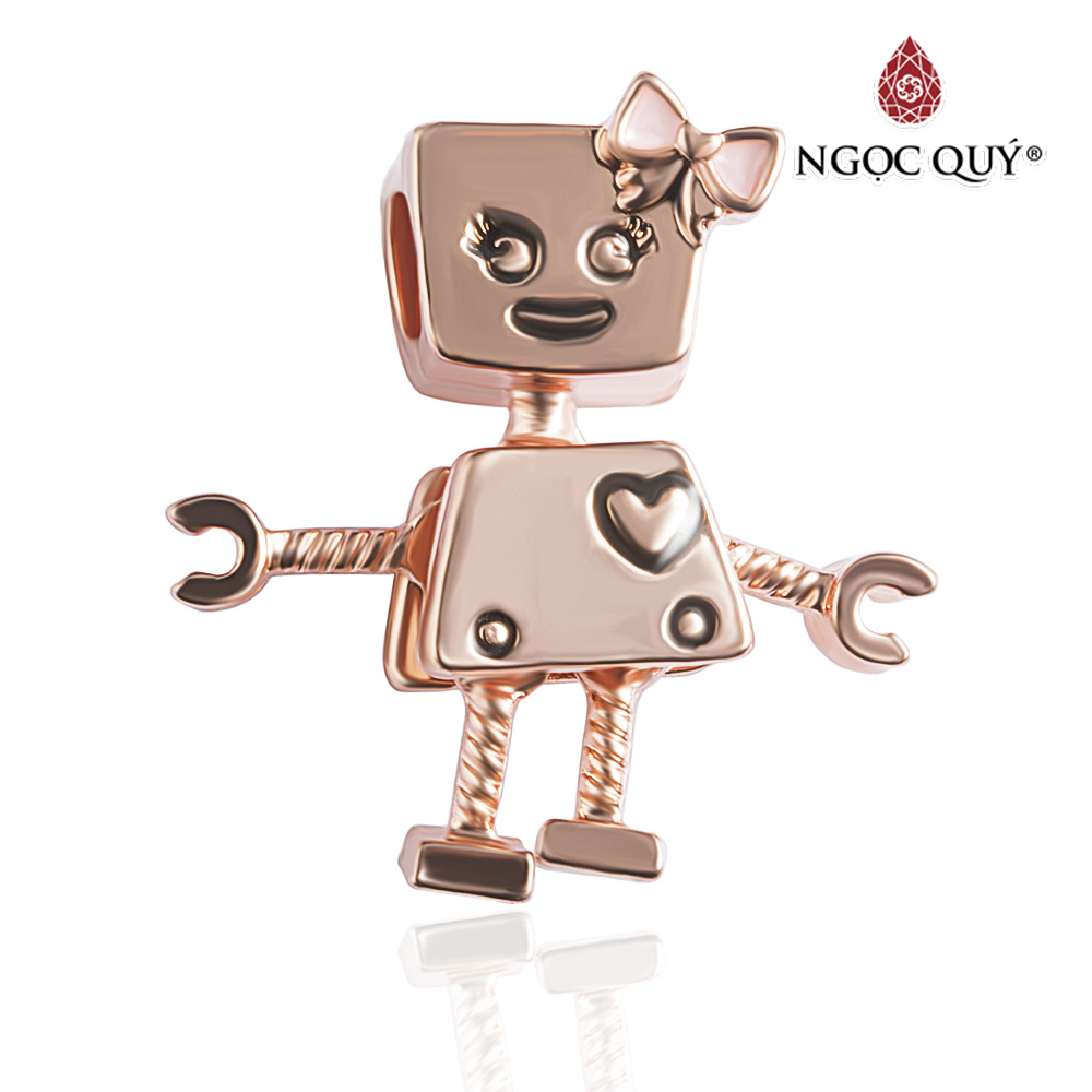 Charm hợp kim Robot xỏ ngang- Ngọc Quý Gemstones