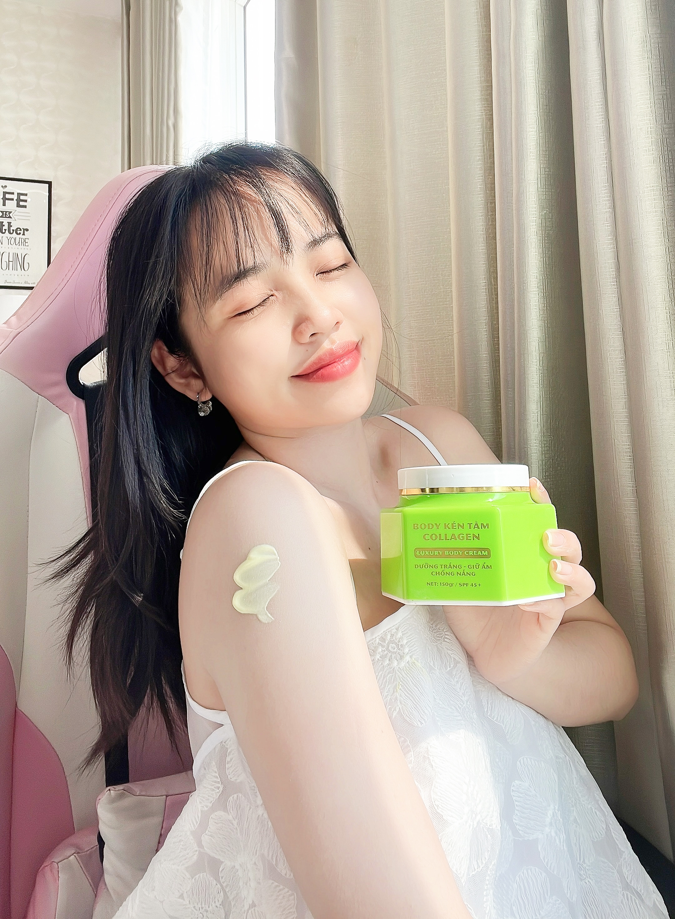 Combo 2 Kem Body Kén Tằm Collagen NDK Dưỡng Trắng Da Làm mịn Chống Nắng
