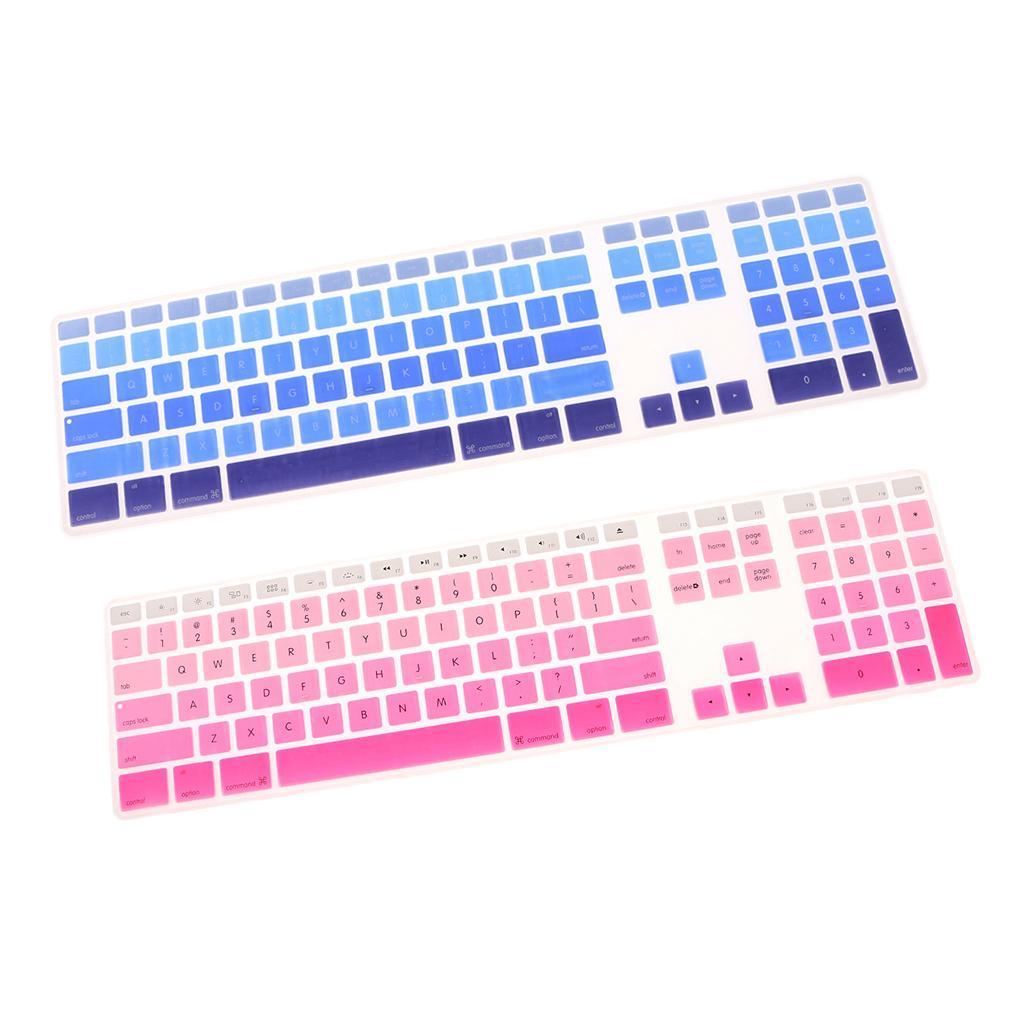 2 Pieces Silicone Keyboard Cover Skin for iMac USB Keyboard A1243 Pink+Blue