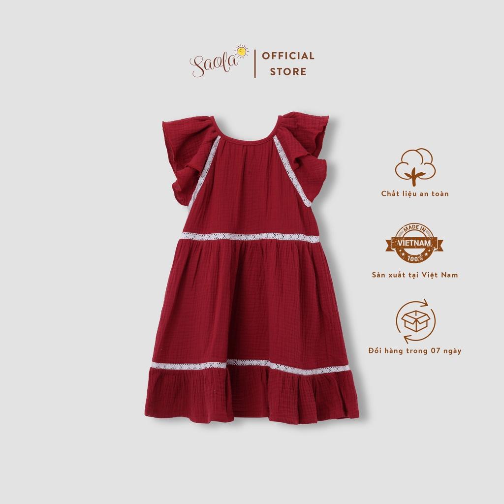 Đầm Bé Gái/ Váy Bé Gái Tay Raglan Ba Tầng Phong Cách Hàn Quốc Điệu Đà - AKI DRESS - DRM007 - SAOLA CLOTHING