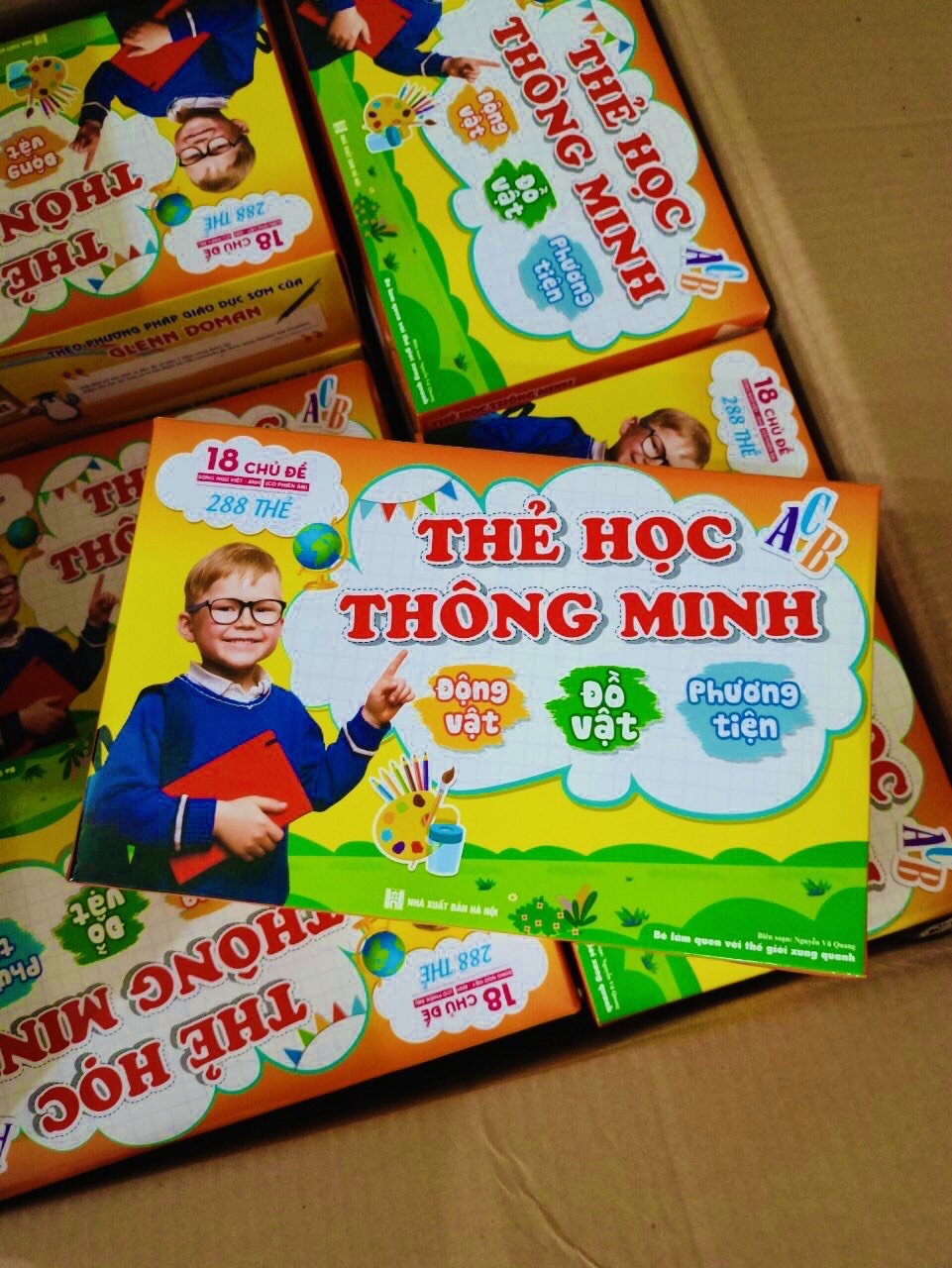 ￼Flash card A5 Khổ B- Thẻ học Thông Minh 18 chủ đề cho bé (Song ngữ Việt Anh)